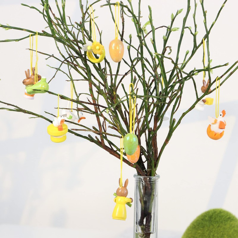 com-four® Wooden Figures for Hanging Decoration Made of Wood -