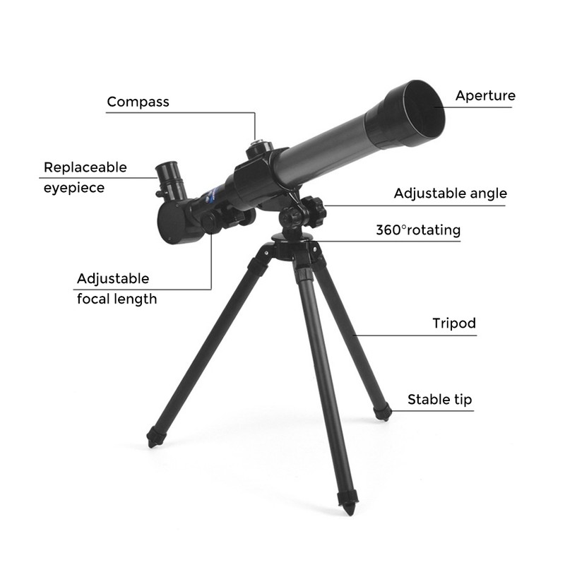 Kids Telescope 20X-30X-40X Adjustable Astronomical Telescope with Tripod for Children