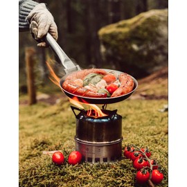 Stabilotherm Hunter Pan with Folding Handle, Open, for Camping