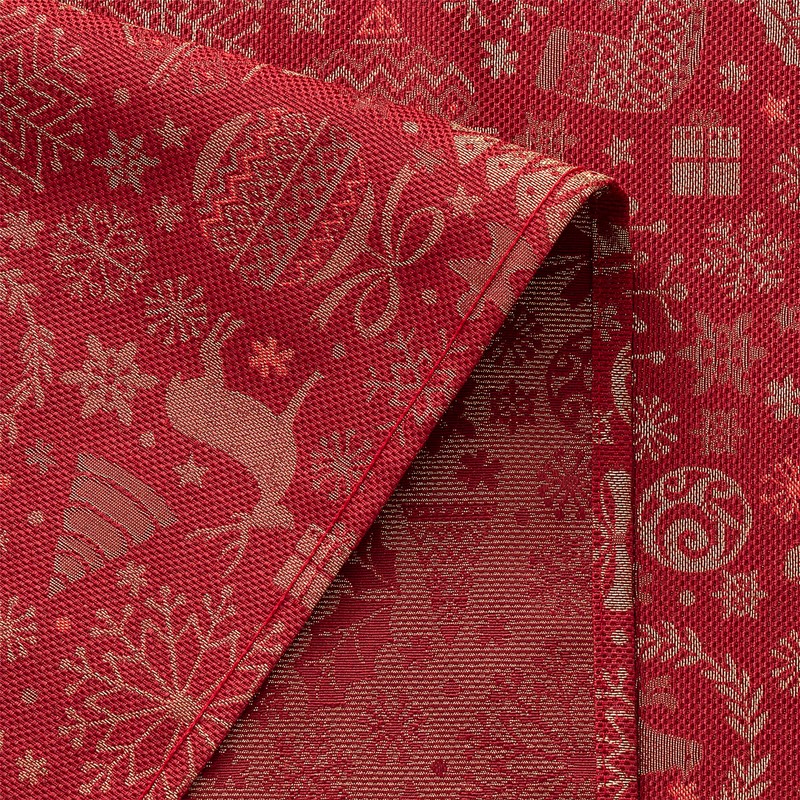 GAMUSI Christmas Tablecloth Jacquard Gold Thread Dining Table Cover Rectangular