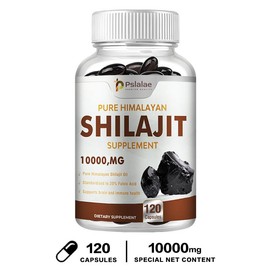 Pslalae- Shilajit Supplement - Supports Brain & Immune Health with 20% Fulvic Acid - 10:1 Extract 10,000 mg Strength - Made in the USA - Specification: 120 capsules
