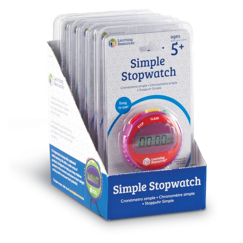 Learning Resources Simple Stopwatch (Set of 6) Supports Science Investigations,