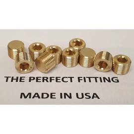 Unbranded/Generic Lot of 10 pcs. 1/8"  Male NPT Brass Plug Allen Key Countersunk Hex USA