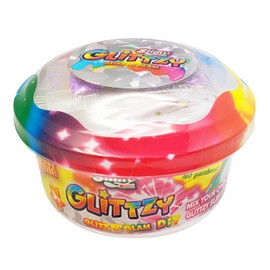 SLIMY Glittzy DIY Original Slimy Slime Play Clay for Children, the Glitteriest Slime of All Time to Mix Yourself, Elastic Play Clay (Toy from 3 Years), Colour: Blue