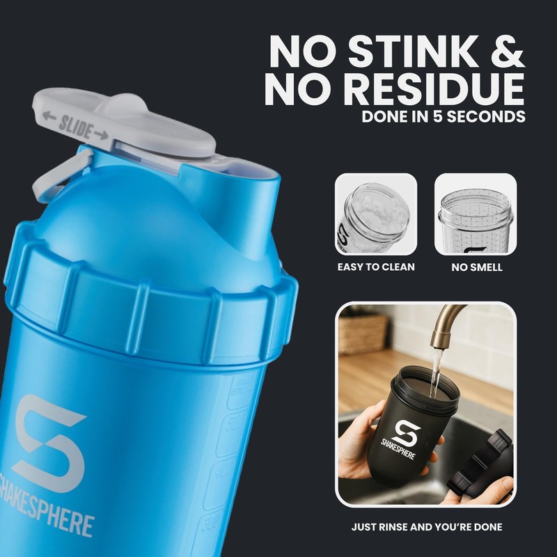 Botella Mezcladora Shaker Shakesphere Original 700ml (Metallic Cyan)
