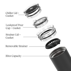 BrüMate Togosa 2-in-1 Wine Chiller Bucket or Champagne Bucket & 100% Leakproof Pitcher | Portable Cooler Fits Most Wine, Champagne, & Liquor Bottles | Perfect Wine Gifts | 49oz (Ice White)