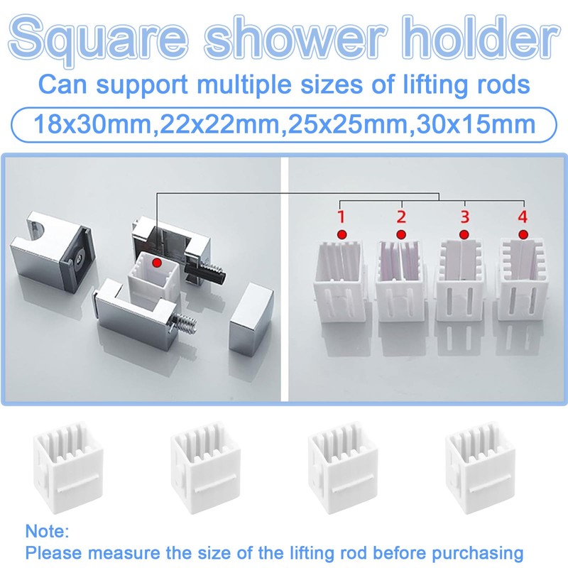 Shower Holder,Shower Head Holder,360° Angle Adjustable Square Shower Holder Bracket