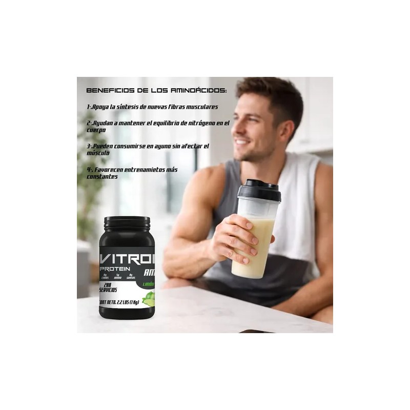 Aminoácido Suplemento En Polvo 1kg Vitron Protein 200servis