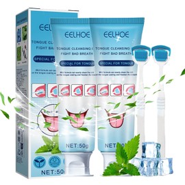 2 Piezas Tongue Set de Gel Limpiador de Lengua, Limpiador de Lengua con Cepillo de Lengua, Menta Fresca, Boca Fresca, Raspador de Lengua para Adultos y Niñ, Mantener la Higiene Bucal