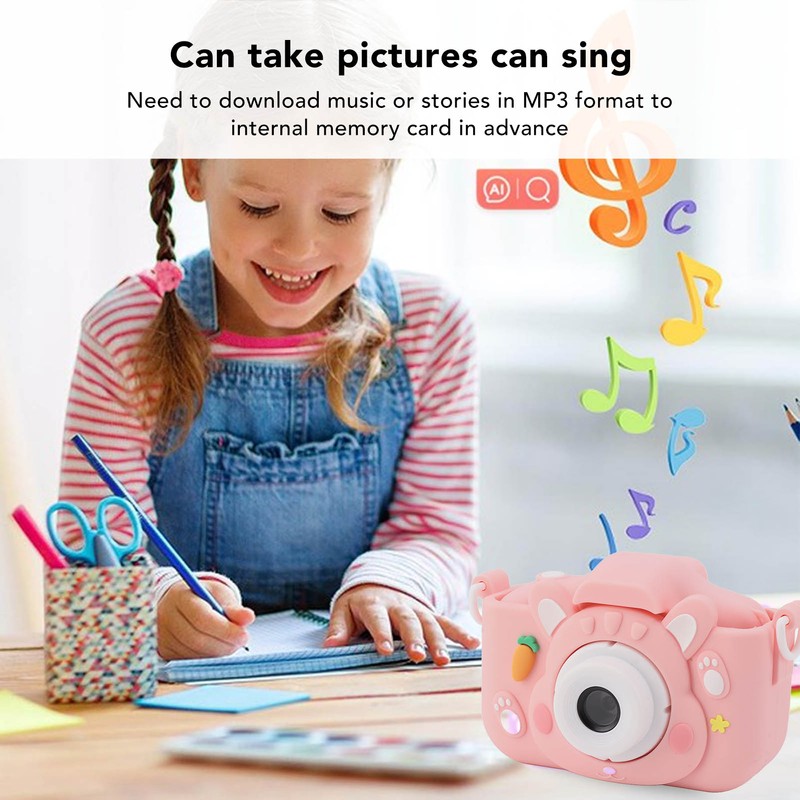 Kids Digital Camera with 32G Card Front Rear Lens 1080P