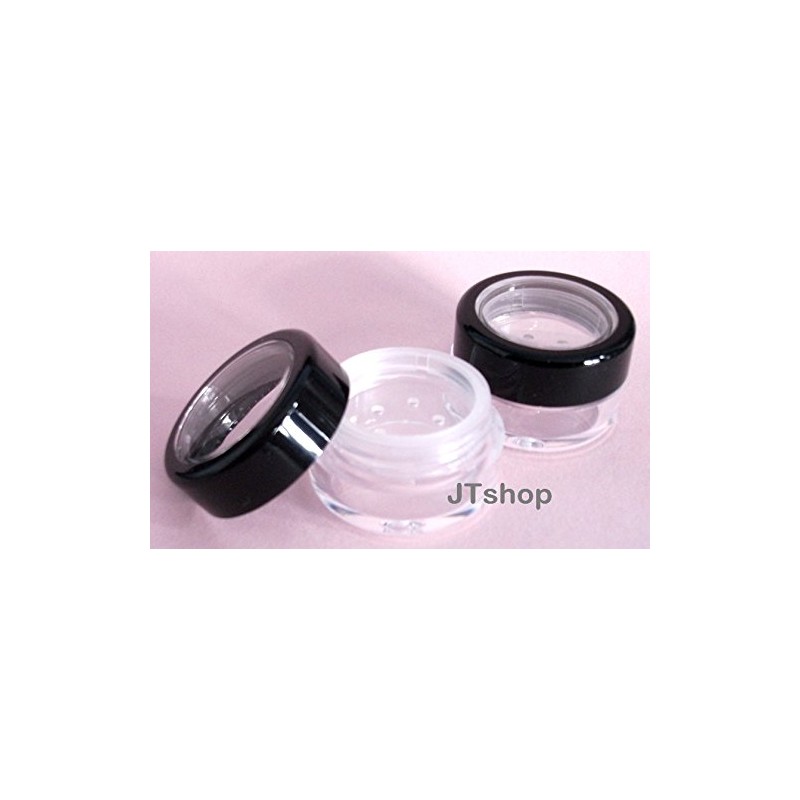 5mL THICK WALL Empty Small Plastic SIFTER JAR with Black