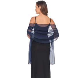 SURVODJA Women Shawls and Wraps for Evening Dress Lightweight Scarf Wedding Guest Shawl Wrap Bridesmaid Scarves(Navy Blue,79''×18'’)