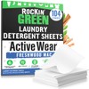 Rockin' Green Active Wear Travel Laundry Detergent Sheets - Mess-Free