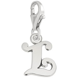 Sterling Silver Initial L Charm with Lobster Claw Clasp, Charms for Bracelets and Necklaces
