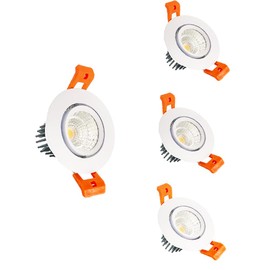 2 Inch 3W COB Recessed Downlight, Dimmable recessed Lighting,60° Beam Angle, 3000K Warm White, 220 Lumens, 80+ CRI, Ideal for Living Room & Bedroom,White(4 Pack)