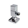Westbrass D105QS-26 Square Handle 1/4-Turn Angle Stop 1/2" Copper x 3/8" Compression, Polished Chrome