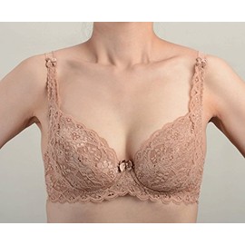 RINZ ブラジャー 補整ブラジャー (80C) モカ リバーレース RZ6103