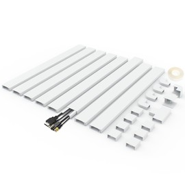 Wire Covers for Cords On Wall - Cord Management on Wall for Home and Office, Paintable PVC Cable Raceway Cover (White, 125")