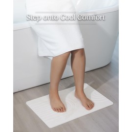 YOULTTAN Stone Bath Mat 24"x16" - Diatomaceous Earth Shower Mat, Quick Dry, Anti-Slip, Modern Design with Bonus Non-Slip Pad - Perfect for Home Safety and Style,Light Gray