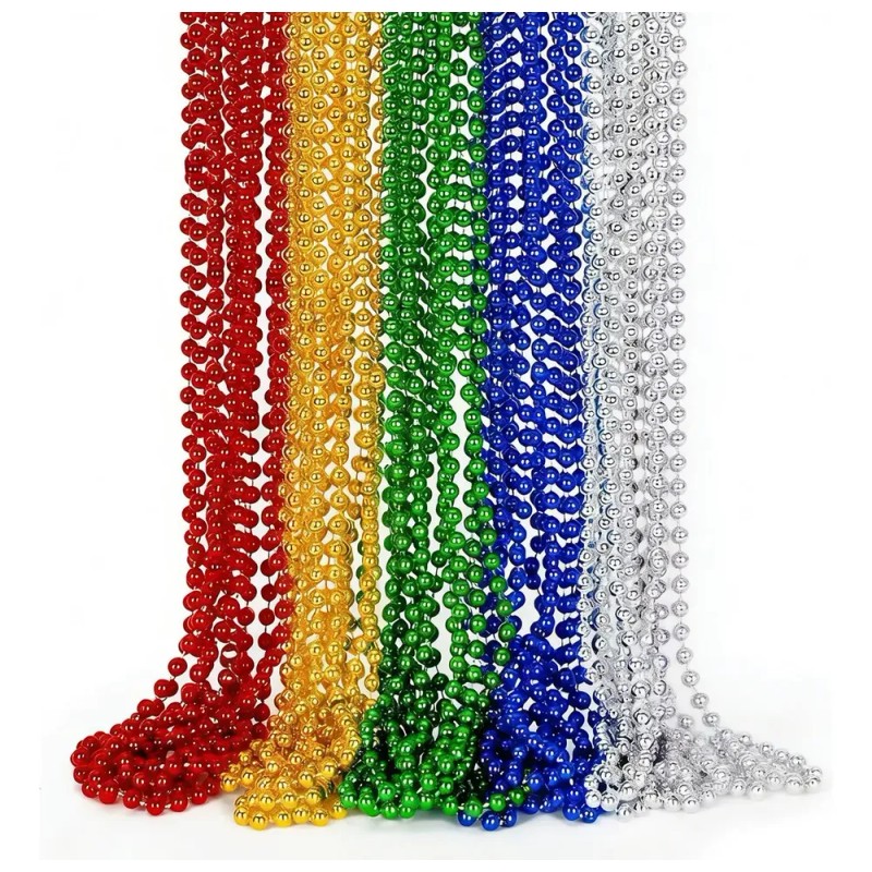 Collares de Bolitas de Plástico para Fiesta, Pack de 100