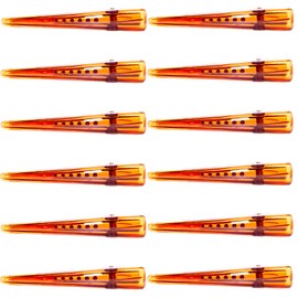 RC ROCHE ORNAMENT 12 Pcs Womens Hair Clip Professional Salon Plastic Non Slip Duckbill Beak Alligator Teeth Styling Sectioning Girls Ladies Clamp, Medium Brown