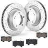 ClassyThreads Front Brake Kit, Drilled and Slotted Brake Rotors and