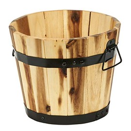 Worth Imports Wood Barrel Planter 11"X9" (2646A)