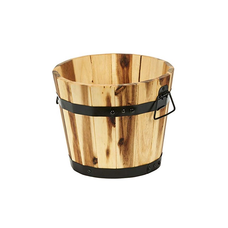 Worth Imports Wood Barrel Planter 11"X9" (2646A)