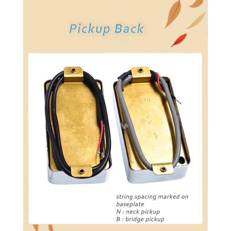 LAMSAM P90 Tone Pickups Set, Humbucker-sized Single Coil Neck Pick-up
