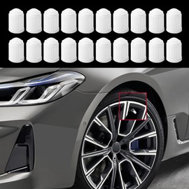 Middrivr 20PCS Car Valve Stem Cap, Tire Valve Caps, Tire Stem Valve Caps with O Rubber Ring, Plastic Tire Valve Dust Caps, Auto Accessories Universal Stem Covers for Trucks Motorcycles (White, 20PCS)