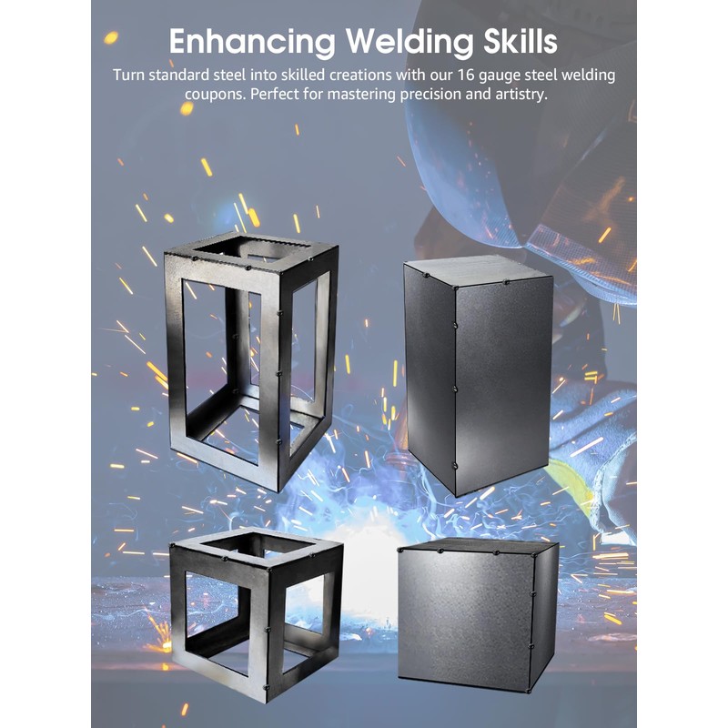 24-Piece Welding Practice Kit, 16 Gauge Steel Welding Coupons for