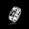 Materia Women's Band Ring Elephant Herd with Baby 925 Sterling