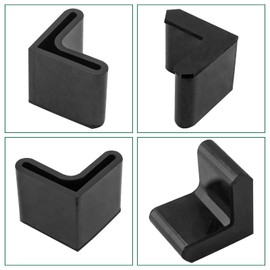 Bivethoi 20 PCS 1 Inch / 25mm Rubber Caps Angle Iron End Caps, L Shaped Rubber Covers Furniture Angle Iron Foot Pads, Shelf Feet Pad Rubber Bed Frame Cover Rack Floor Protector for Shelves (Black)