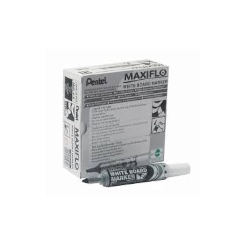 Pentel Maxiflo Dry Wipe Fine Chisel Point Marker - Black