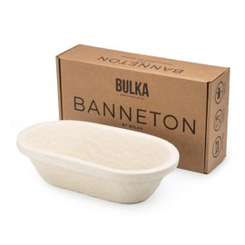 Bulka Bulka Small Oval 500g Banneton Bread Proofing Basket Pressed Wood Pulp Brotform - Plane Non-Stick Batard Sourdough Banneton Basket, Made in Germany.