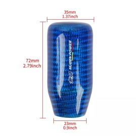 Unbranded Universal JDM Mugen Real Blue Carbon Fiber Manual Gear Stick Shift Knob Shifter