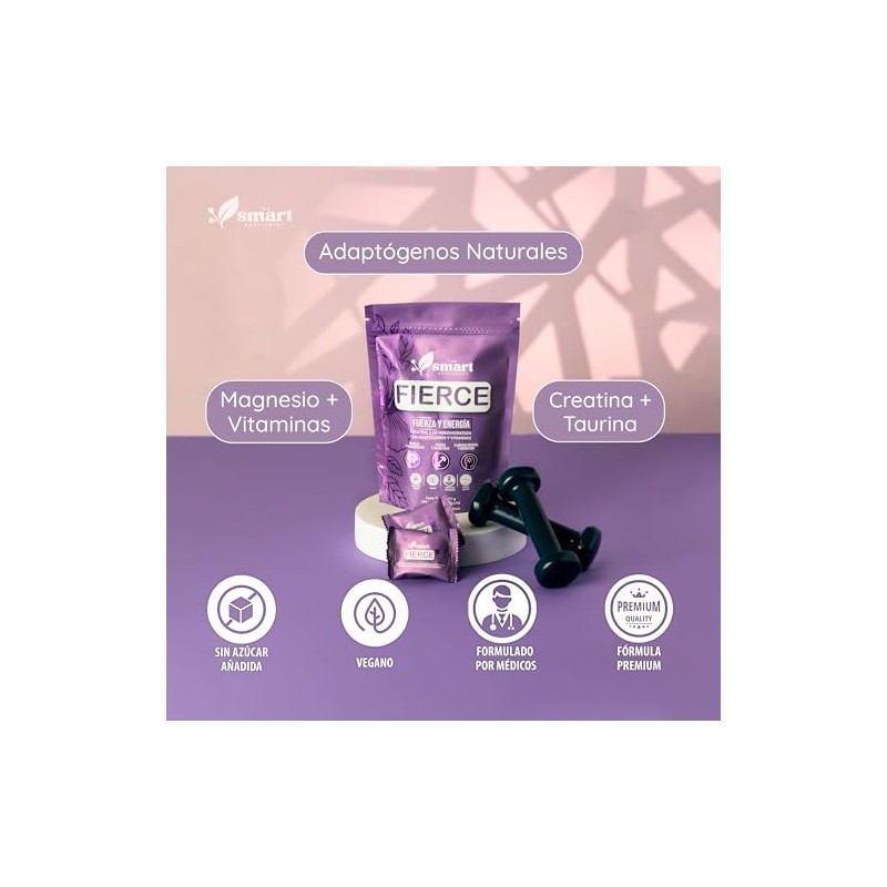 30 Sobres Magnesio, Vitamina D3, B12, Adaptógenos, para Mujer sin