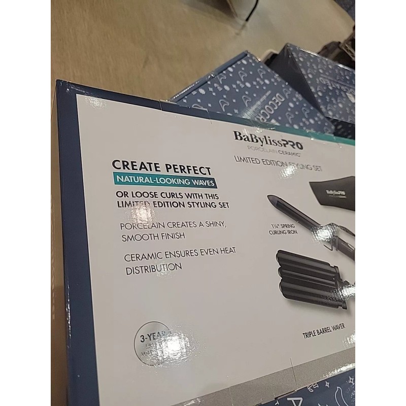 BABYLISS PRO PORCELAIN CERAMIC LIMITED EDITION PROFESSIINAL STYLING SET- NEW
