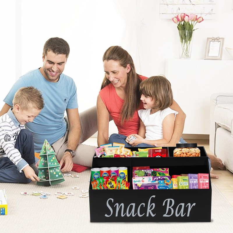 Xbopetda Snack Organizer for Countertop, Acrylic Snack Organizer with 4