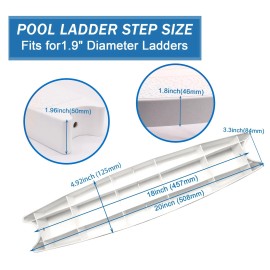 Xxzhiho 3-Pack 18" Universal Pool Ladder Steps Replacement,He