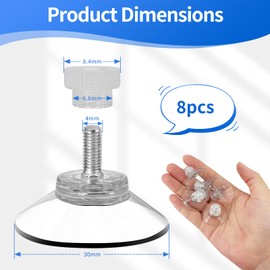 Parking Disc Suction Cup for Needit Park Lite - 8 Pieces Parking Meter Suction Cups Diameter 30 mm with Thread for Parking Disc Electric, Car Accessories for Electronic Parking Disc, Set Windscreen