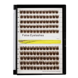 Bodermincer 120 Clusters 10mm+12mm/12mm+14mm/14mm+16mm Mixed Wide Cluster False Eyelash Individual Cluster EyeLashes Grafting Fake False Eyelashes Eyelash Extension (Brown 18mm+20mm Mixed)