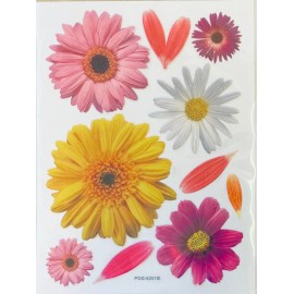 Crafter's Square Gerber Daisy Flower Planner Textured Stickers Papercraft Floral Garden Crafts