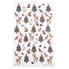 Alison Gardiner - Winter Wildlife Christmas Tea Towel