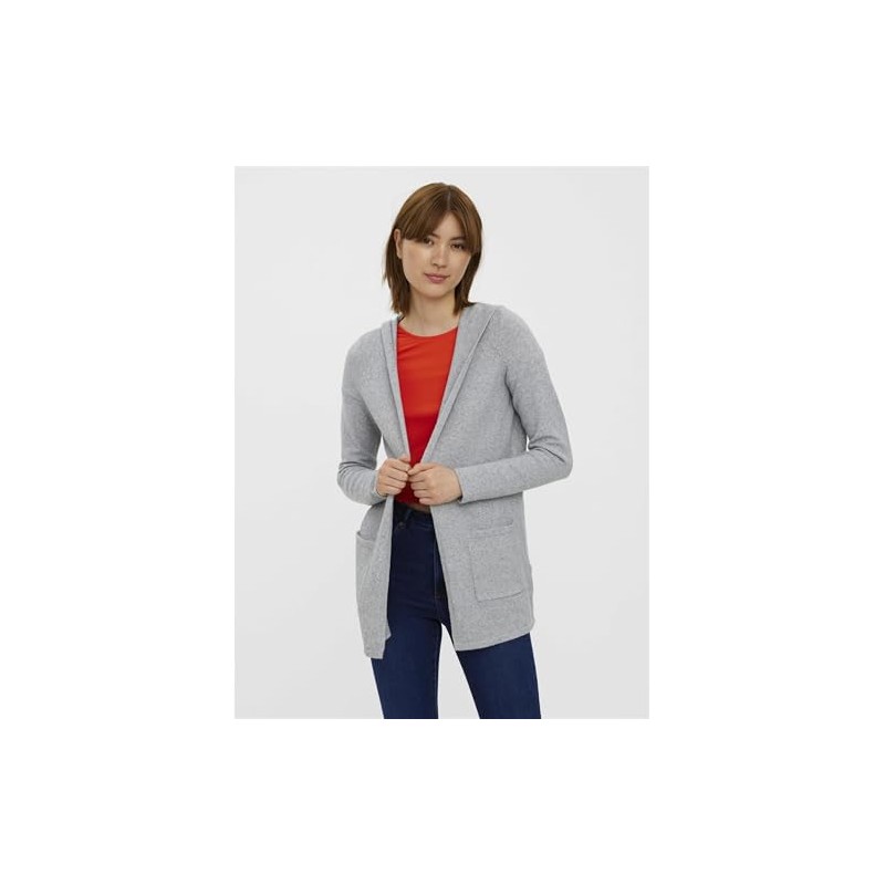 VERO MODA Female cardigan open hood, Light Grey Mel., s