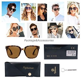 Perfectmiaoxuan Polarised Sunglasses Men/Women; Vintage/Classic/Elegant Glasses Frame; HD Pilot Lenses; Golf/Driving/Fishing/Travel Glasses/Outdoor Sports Fashion Sunglasses, leopard-7