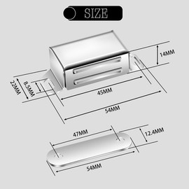 Selyse Magnetic Catch Door Magnets for Cabinet Doors, Strong 14 kg Magnetic Clasps, Stainless Steel Drawers, Magnetic Door Closer, Magnet for Furniture and Balcony Doors (Pack of 4)