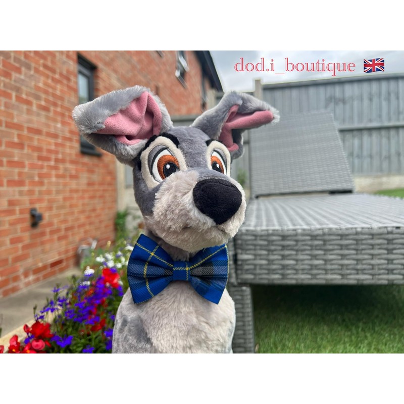 New Dogs Bow Tie Tartan woven Elastic Band attach COLLAR