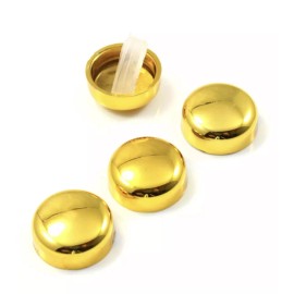 BLVD 4 Gold License Plate Frame Screw Bolt Caps/Covers for Auto-Car-Truck