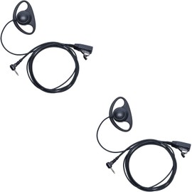 Klykon 1 Pin 2.5mm Walkie Talkie Earpiece with Mic D Shape Headset Compatible with Motorola Talkabout MH230R MR350R T200 T200TP T260 T260TP T460 T800 Two Way Radio Accessories 2 Pack